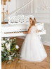 Ivory Lace Tulle Flower Girl Dress Communion Dress